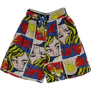 Vintage M-Maybe Roy Lichtenstein Avant Garde Comic Pop Art All Over Print Shorts